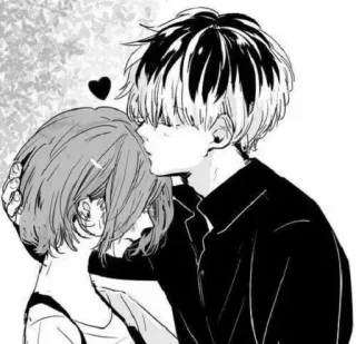 ☠️ anime, manga, romance, love, couple, kiss, affection telegram sticker