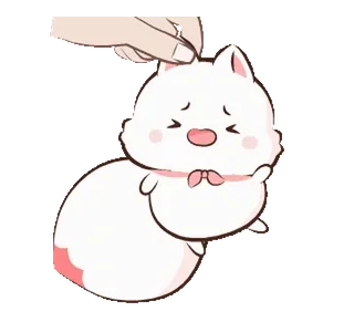 😢 volpe, carino, animale, bianco, kawaii telegram sticker