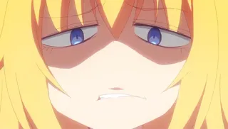 ☹ anime, desenho animado, expressão, irritado, rosto telegram sticker