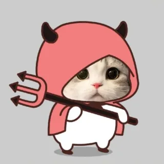 🌸 mèo, quỷ, sừng, dễ thương, động vật, mèo con telegram sticker