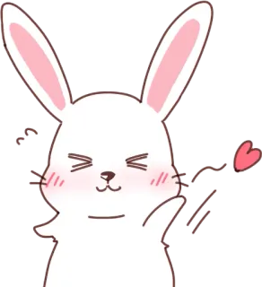 💕 conejo, animal, lindo, kawaii, amor, corazón whatsapp sticker