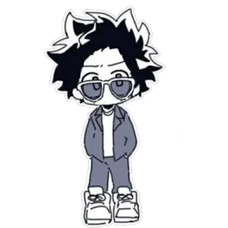 😎 cartone animato, personaggio, adesivo, anime whatsapp sticker