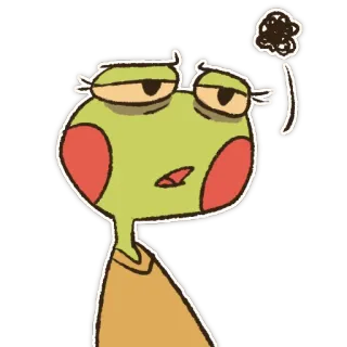 🥱 kikker, dier, cartoon, verdrietig, sticker telegram sticker