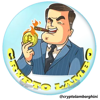 👌 CRYPTO LAMBO cripto, bitcoin, dinero, lambo, lujo, riqueza, éxito, dibujo animado whatsapp sticker