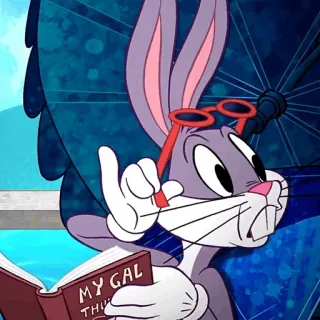 🥕 Bugs Bunny MY GAL dibujos animados, conejo, leyendo, gafas de sol telegram sticker