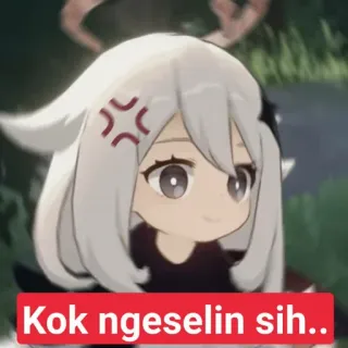 😠 Kok ngeselin sih.. อนิเมะ, ผู้หญิง, โกรธ, อินโดนีเซีย telegram sticker