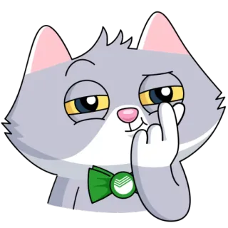😠 кот, средний палец, оскорбительный жест, мультяшный кот, грубый, юмор telegram sticker