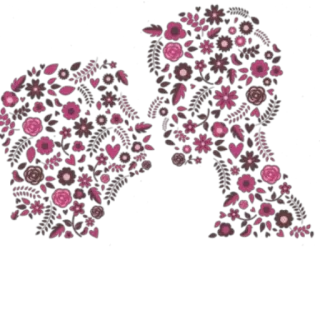 ❤ floreale, silhouette, fiori, coppia, amore, cuori, rosa whatsapp sticker
