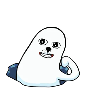 🙂 тюлень, животное, милый, мультфильм, персонаж telegram sticker