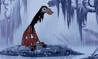😭 Kuzco The Emperor's New Groove triste, pluie, disney, animation, lama telegram sticker