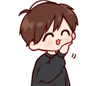 😌 cartoon, anime, cute, boy, tongue telegram sticker