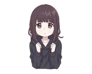 😕 Аниме, Девушка, Милый, Манга, Мультфильм, Чиби telegram sticker