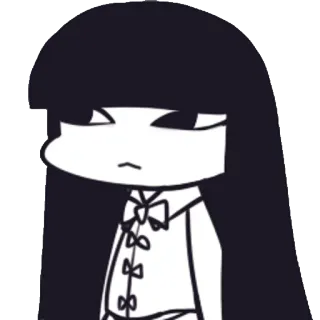 😑 desenho animado, anime, garota, cabelo comprido, ilustração, fofo, personagem telegram sticker