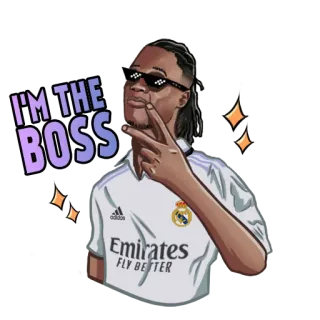 😎 I'M THE BOSS ông chủ, người đàn ông, ngầu, tự tin, kính râm, thời trang, thái độ telegram sticker