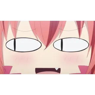 🐍 Anime, Divertido, Meme, Dibujos animados, Cara, Expresión, Pelo rosa telegram sticker