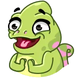 🤩 Chamäleon, Reptil, Cartoon, Tier, Niedlich, Lustig telegram sticker