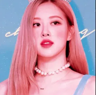 🌹 Rose kpop, rose, blackpink, cantante, idol, celebridad, mujer, collar de perlas whatsapp sticker