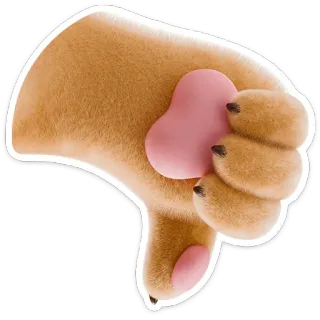 👎 싫어요, 비호감, 곰 발바닥, 부정적, 만화 telegram sticker