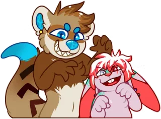 😁 furry, animal, cartoon, character, cute telegram sticker