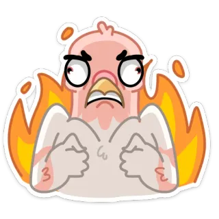 🔥 marah, burung, bernyala, kartun, stiker telegram sticker