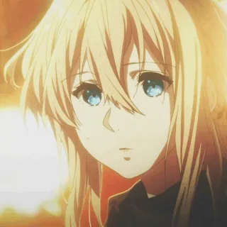 ✨ Violet Evergarden anime, violet evergarden, nhân vật, cô gái, buồn, cảm xúc, hoạt hình telegram sticker