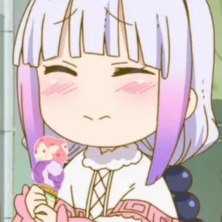 🗝 Kanna Kamui Miss Kobayashi's Dragon Maid anime, naga, imut, es krim, Kanna whatsapp sticker