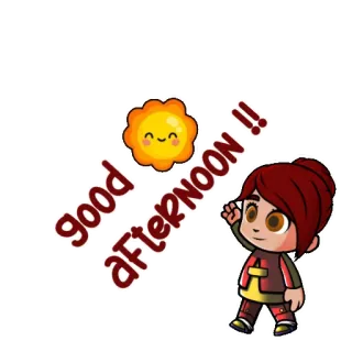 👋 good afternoon après-midi, soleil, salutation, personnage, dessin animé whatsapp sticker