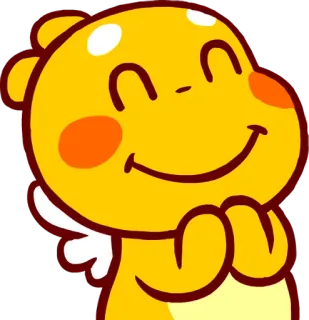 😊 การ์ตูน, คาวาอิ, น่ารัก, ตัวละคร, มีความสุข, สีเหลือง, สัตว์ telegram sticker