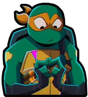 🥺 Michelangelo Teenage Mutant Ninja Turtles การ์ตูน, นินจา, เต่า, TMNT, สีส้ม telegram sticker