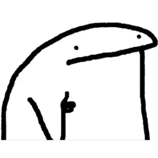 👍 stick figure, thumb up, approval, simple, white telegram sticker