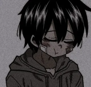 🖤 Anime, Manga, Traurig, Junge, Süß, Verletzt whatsapp sticker