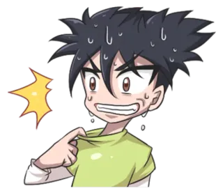 😬 Anime, Dessin animé, Sueur, Nerveux, Émotion, Stressé telegram sticker