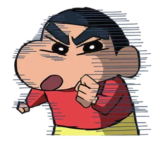 💪 Shin-chan Crayon Shin-chan anime, cartoon, fighting, angry, shin-chan telegram sticker