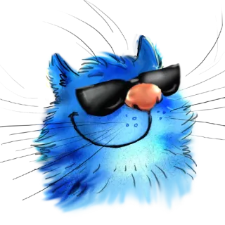 😎 gatto, occhiali da sole, blu, cool, animale, cartone animato telegram sticker