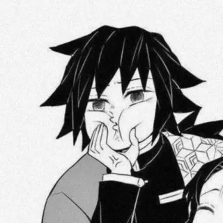 😗 Giyu Tomioka Demon Slayer anime, demon slayer, giyu tomioka, funny, cartoon telegram sticker