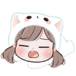 😫 anime, ragazza, carina, stanca, assonnata, sbadiglio whatsapp sticker