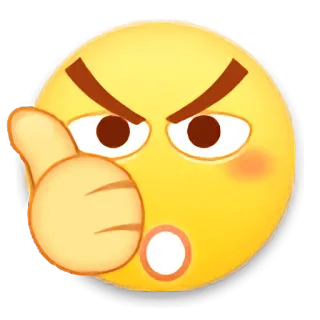 👍 Emoji, zły, sfrustrowany, wyraz twarzy, twarz telegram sticker
