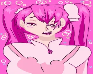 💟 Anime, Cartone animato, Capelli rosa, Carino, Manga telegram sticker