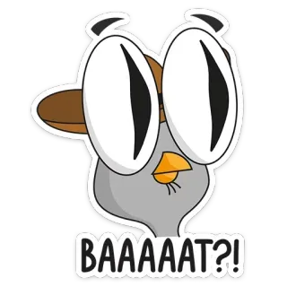 😳 BAAAAT?! uccello, animale, adesivo, cartone animato, oca telegram sticker