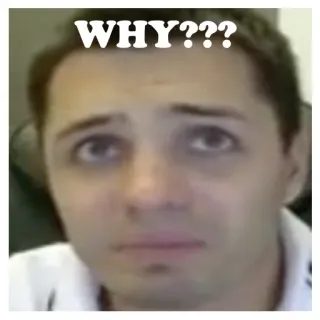 🤓 WHY??? warum, traurig, meme, frage, gesicht, ausdruck telegram sticker