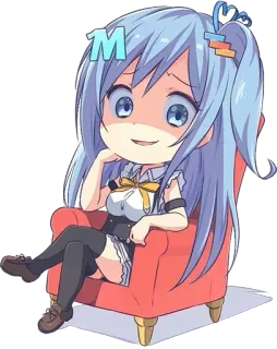 😈 Anime, Dibujos animados, Chibi, Personaje, Ilustración, Lindo whatsapp sticker