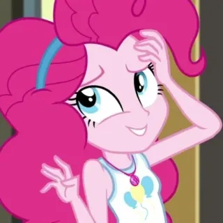🎈 Pinkie Pie My Little Pony: Equestria Girls розовые волосы, мультфильм, девушка, дружба, Эквестрия telegram sticker