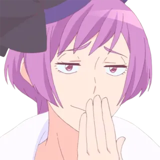 😂 Anime, Naklejka, Postać, Różowe włosy, Śpiący, Znudzony telegram sticker