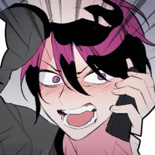 🤬 动漫, 漫画, 角色, 卡通, 生气, 手机 telegram sticker