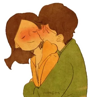 ❤️ любовь, пара, объятия, романтика, нежность, поцелуй, отношения telegram sticker