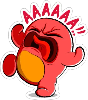 🤬 AAAAAAA!! urlare, arrabbiato, rosso, cartone animato, mostro, urlare, frustrazione, esasperato telegram sticker