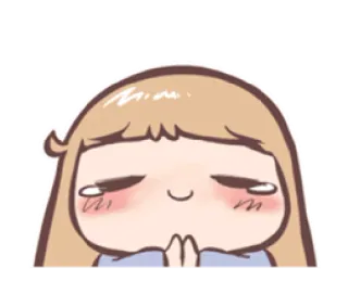 😌 fofo, desenho animado, menina, implorando, rogando telegram sticker
