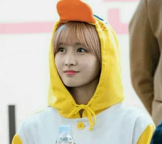 🐤 portrait, femme, sweat à capuche, canard, portrait, mignon, cosplay telegram sticker