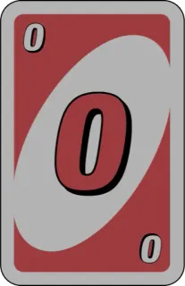 ❤️ uno, card, red, zero, game whatsapp sticker