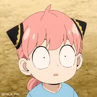 😳 Anya Forger Spy x Family Anime, geschockt, pinke Haare, Spy x Family, Anya telegram sticker